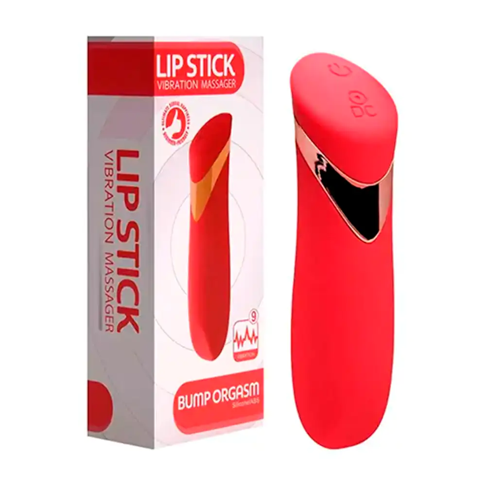 Consolador eléctrico con forma de labial, diseño discreto, 10cm con 9 tipos de velocidades