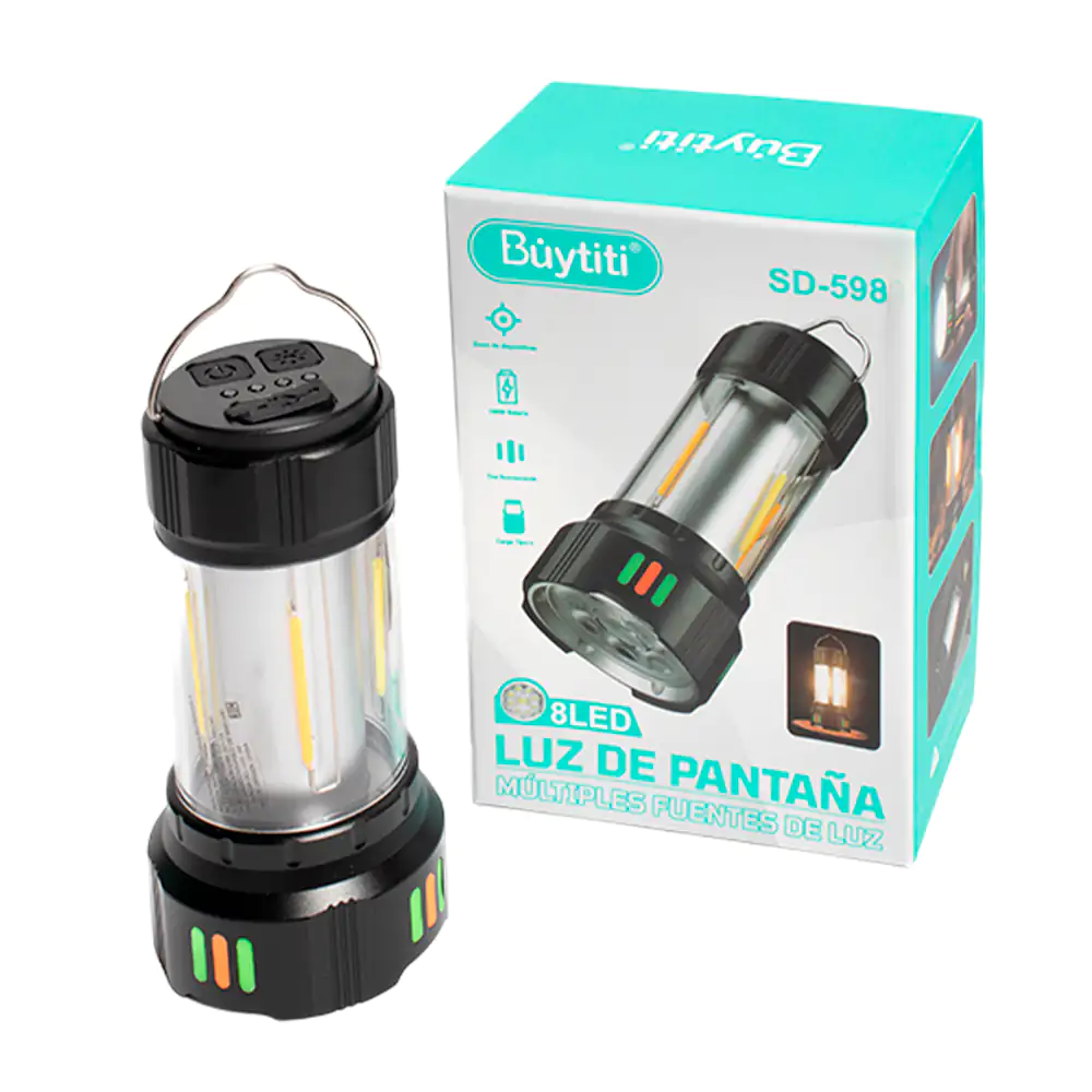 Lámpara de emergencia, alta potencia recargable para camping, 8leds c…