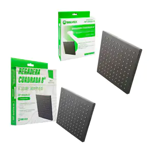 Cabezal para regadera de acero inoxidable color negro 8in / sp-50024-…