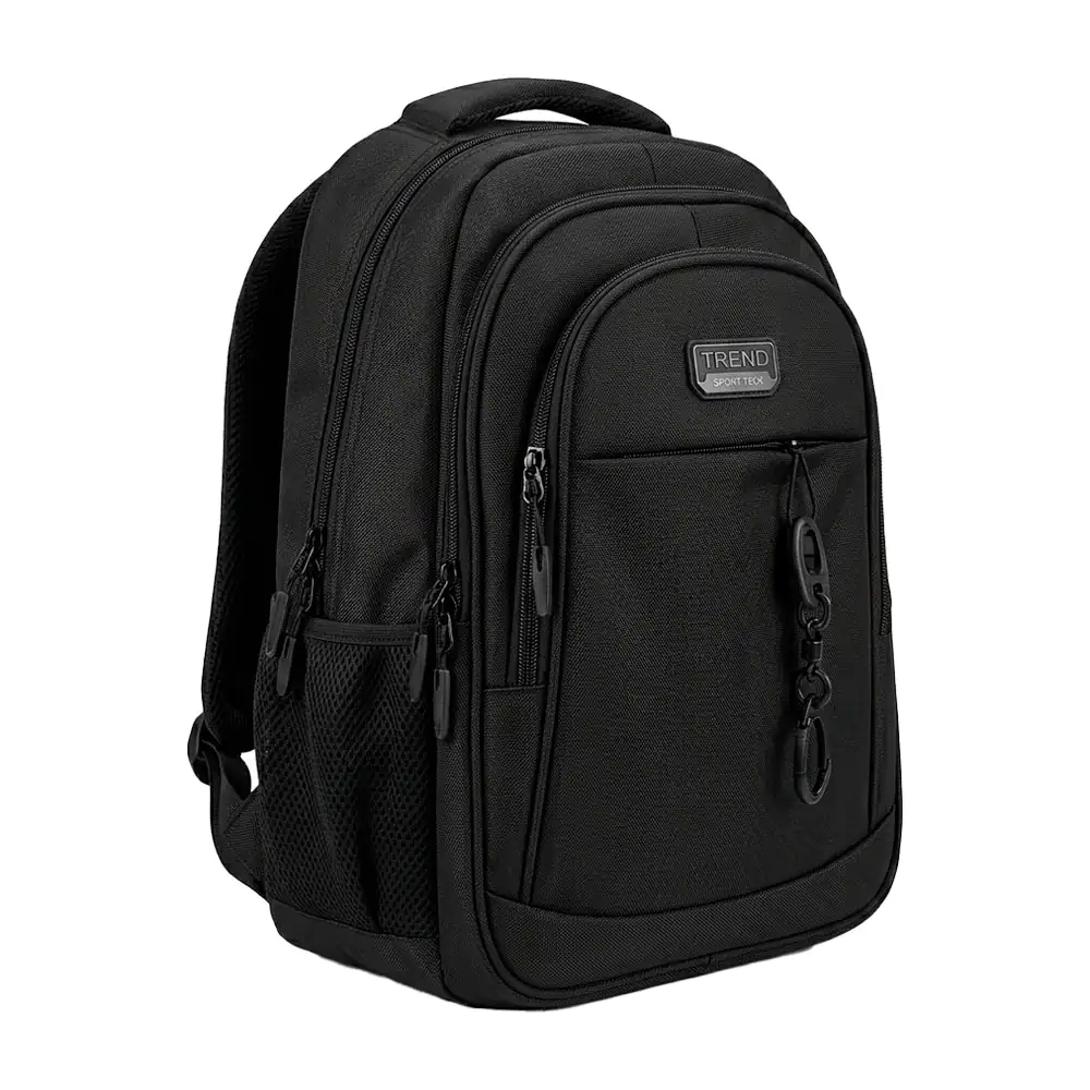 Mochila pequeña trend sport con 4 compartimentos, 2 redes laterales +…