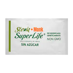 1pza Sobre stevia + monk super life edulcorante sin azúcar de 1g
