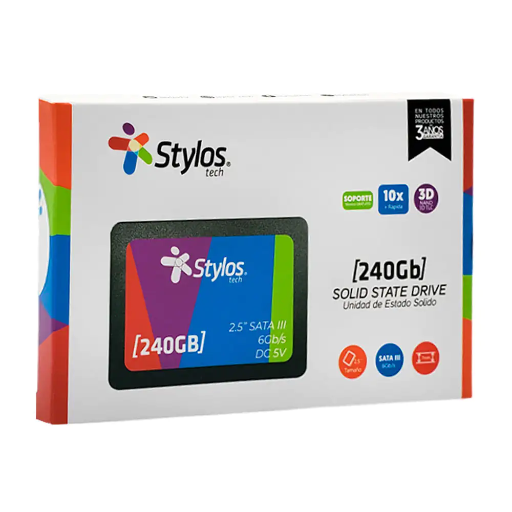Unidad de disco duro en estado sólido ssd 2.5´ sata III stylos con ca…