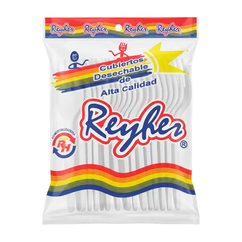 Paquete de tenedores grandes desechables reyher / tenedor-g