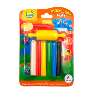 Blíster con 6 barritas de plastilina de diferentes colores + mini rod…