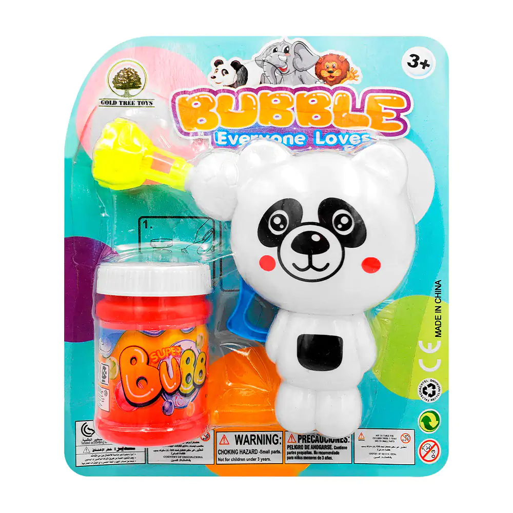 Pistola lanza burbujas manual con forma de oso + bote de jabón, varie…