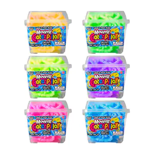 Squeeze antiestrés, bote con mini gusanos, variedad de colores / movi…
