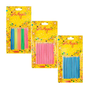 Blíster con 10 mini velas mágicas, 6cm, variedad de colores / vela má…