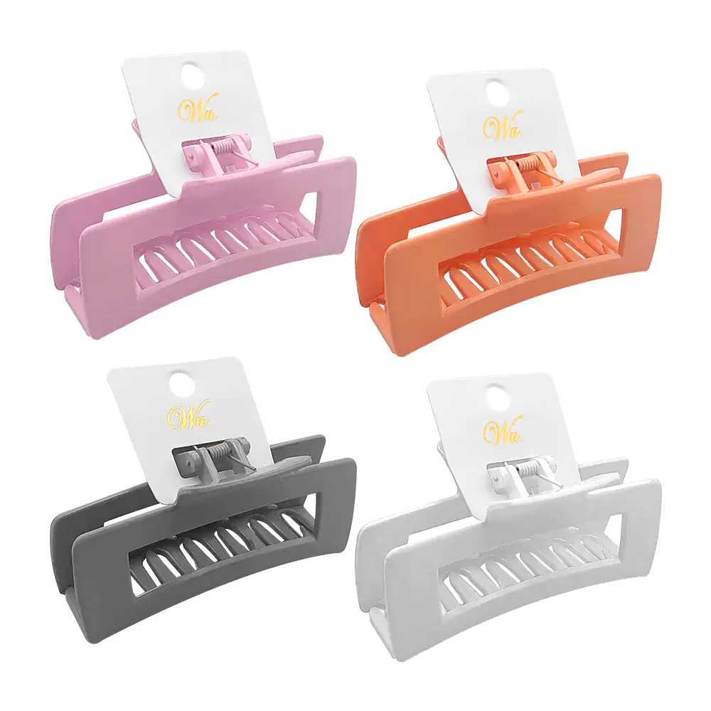 Pinza rectangular para el cabello de plástico resistente en colores l…