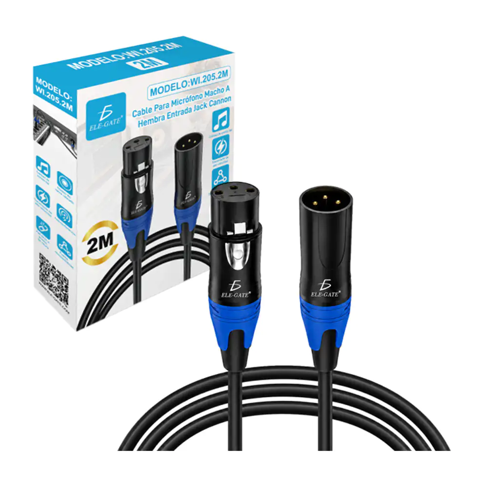 Cable xlr macho a hembra para audio, 15 metros / wi.205.15m
