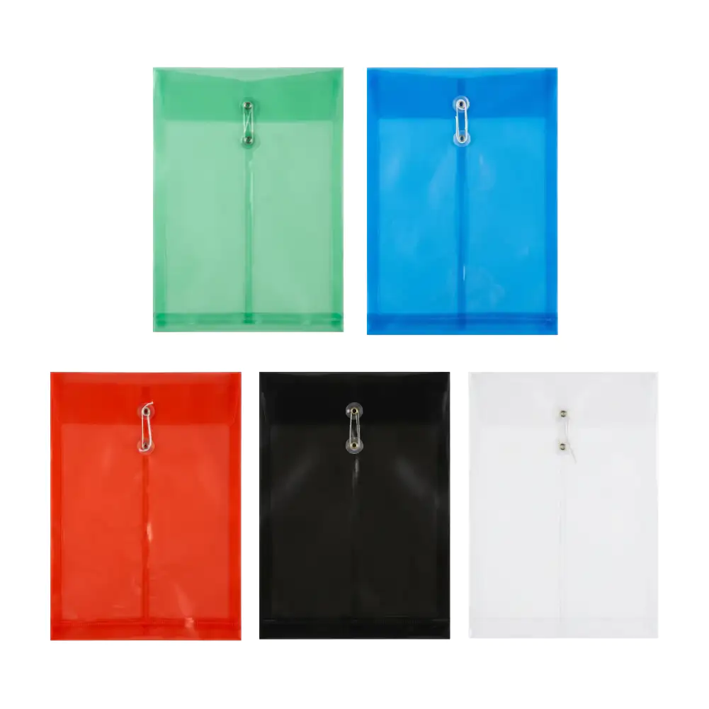 1pza Folder carpeta translúcida de plástico con broche cruzado de hil…
