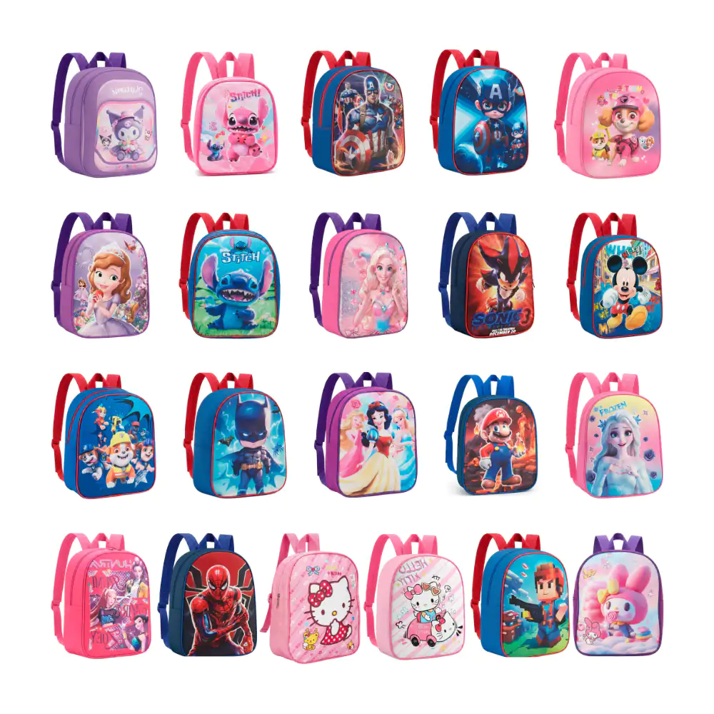 Mini mochila infantil de 1 compartimento con estampado de personajes,…
