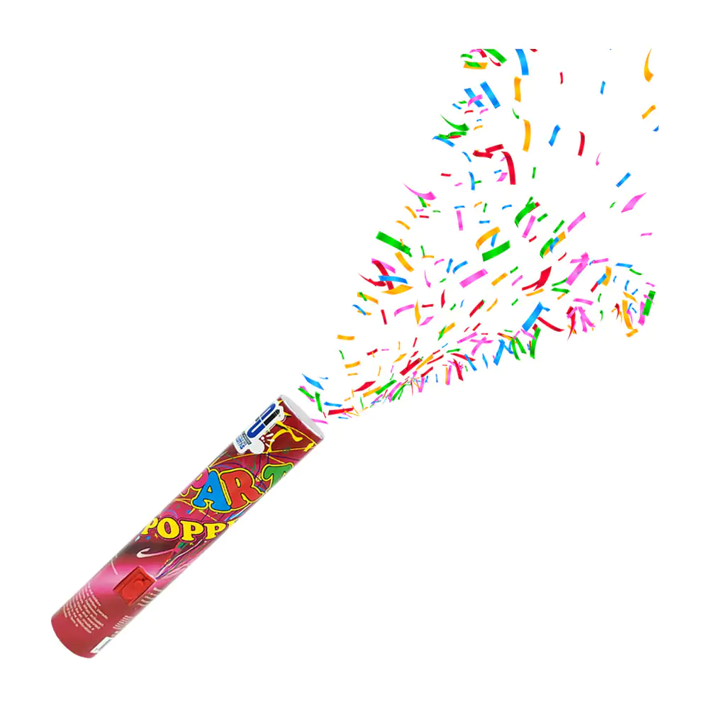 Bazuca / cañón lanza confeti party popper con botón detonador, 25cm