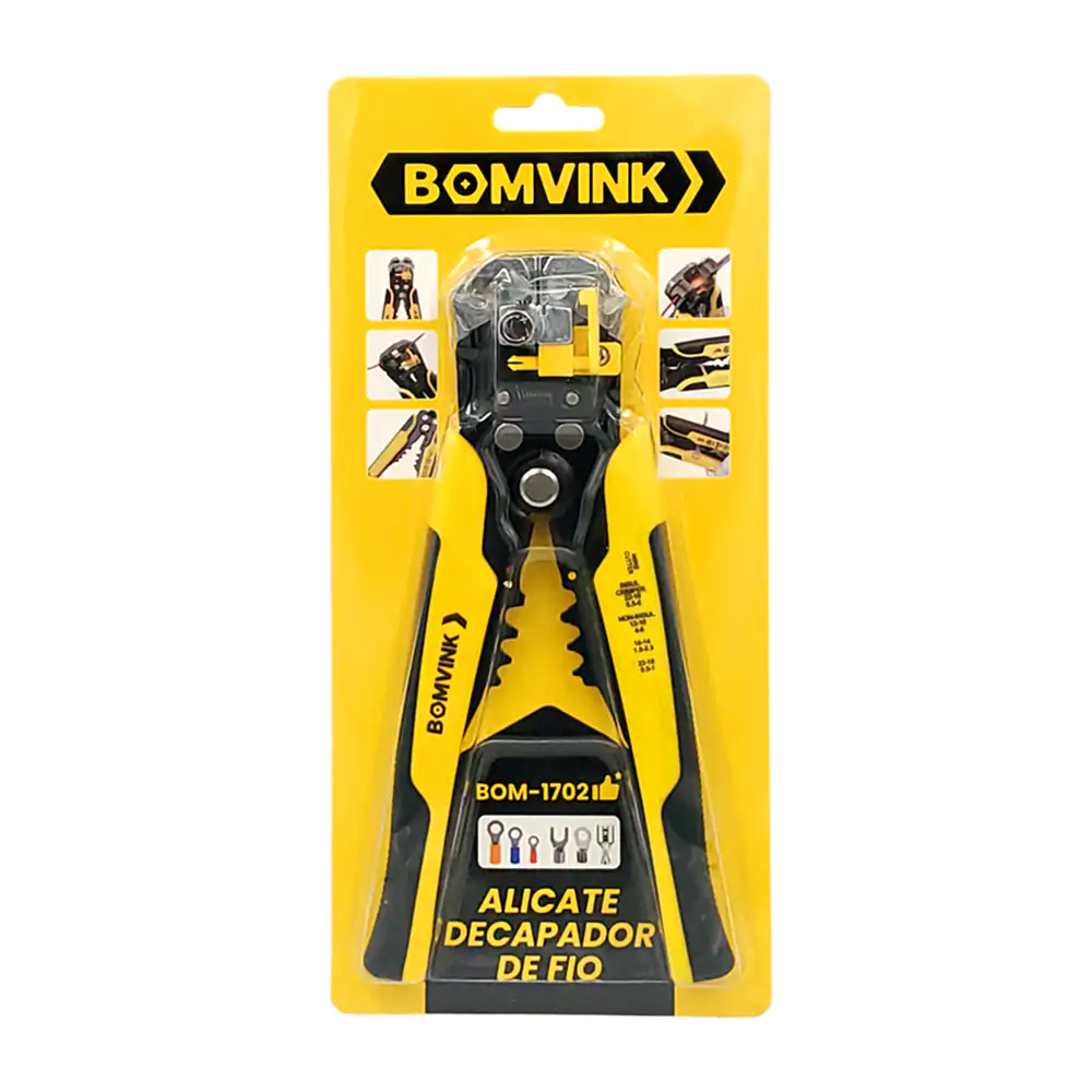 Pinza pelacables automático bomvink con cortacables + ponchador de te…