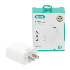 Cubo cargador buytiti 12 w doble puerto usb c y usb a / car-321