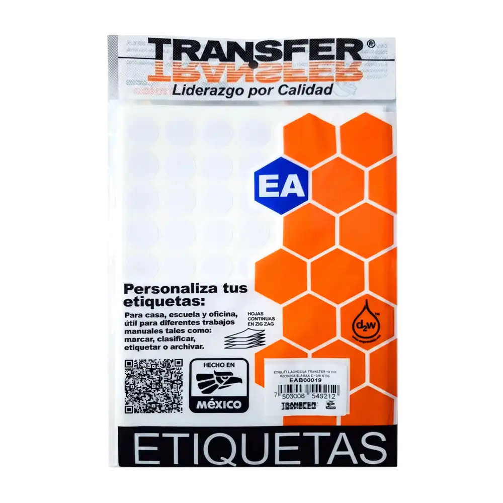 Paquete con 840 etiquetas transfer redondas en color blanco de 19mm /…