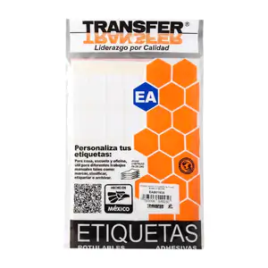 Paquete con 420 etiquetas transfer 19x38mm rectangulares en color bla…