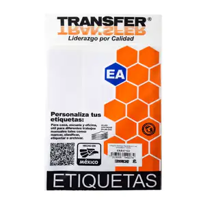 Paquete con 72 etiquetas transfer rectangulares de 47.5x102mm en colo…