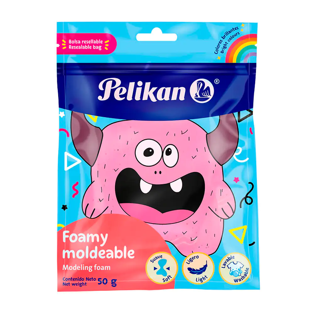 Foamy moldeable - squeeze pelikan de 50g en color rosa