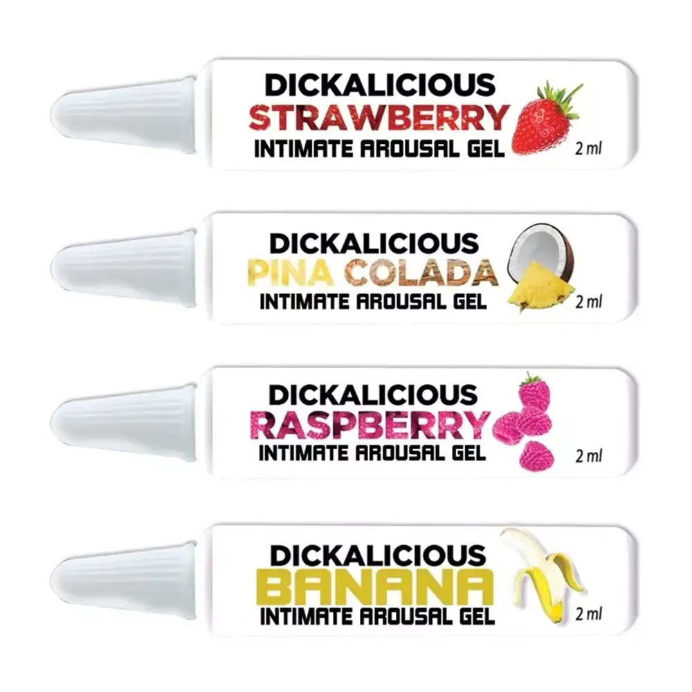 1 pza lubricante dickalicious a base de agua, aroma y sabor frutal, variedad de sabores