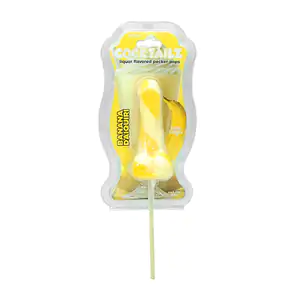 1pza paleta comestible de caramelo sabor plátano con diseño de miembr…
