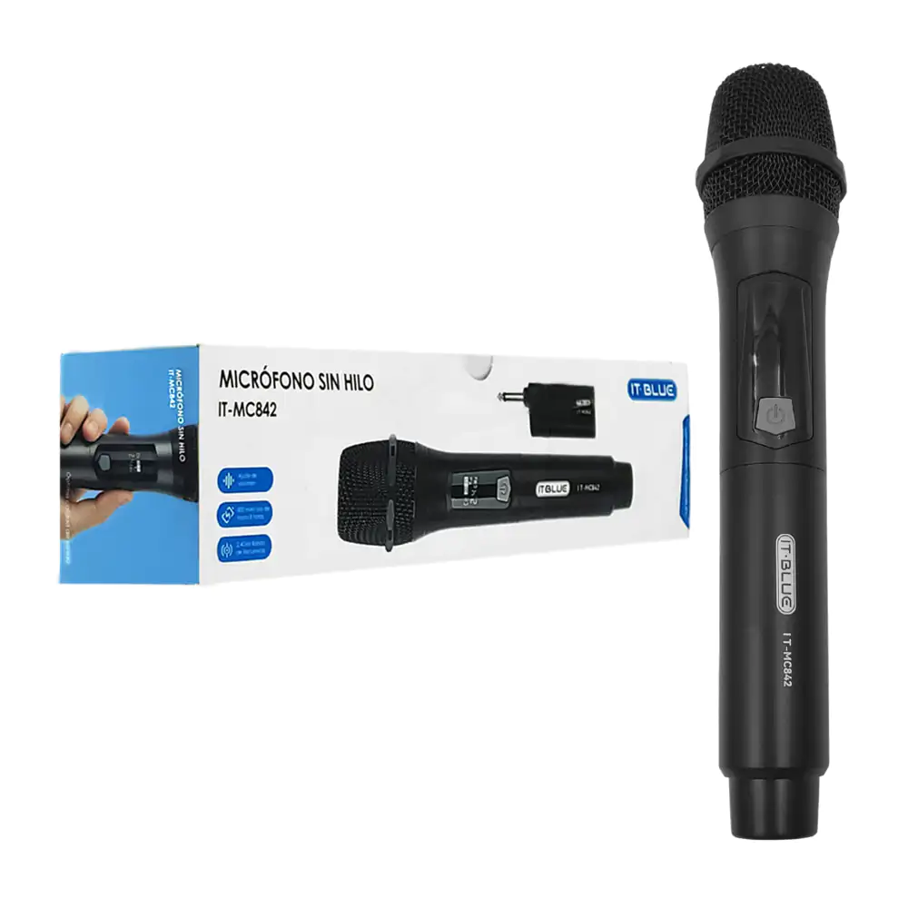 Microfono it blue inalambrico con receptor de largo alcance + accesor…