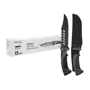 Cuchillo táctico monte pavonado de acero inoxidable + funda de nylon,…