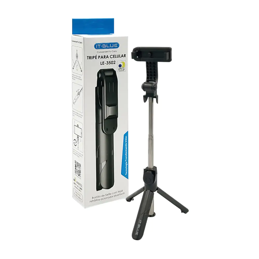 Selfie stick ajustable con giro 360, base de soporte tripie + control…