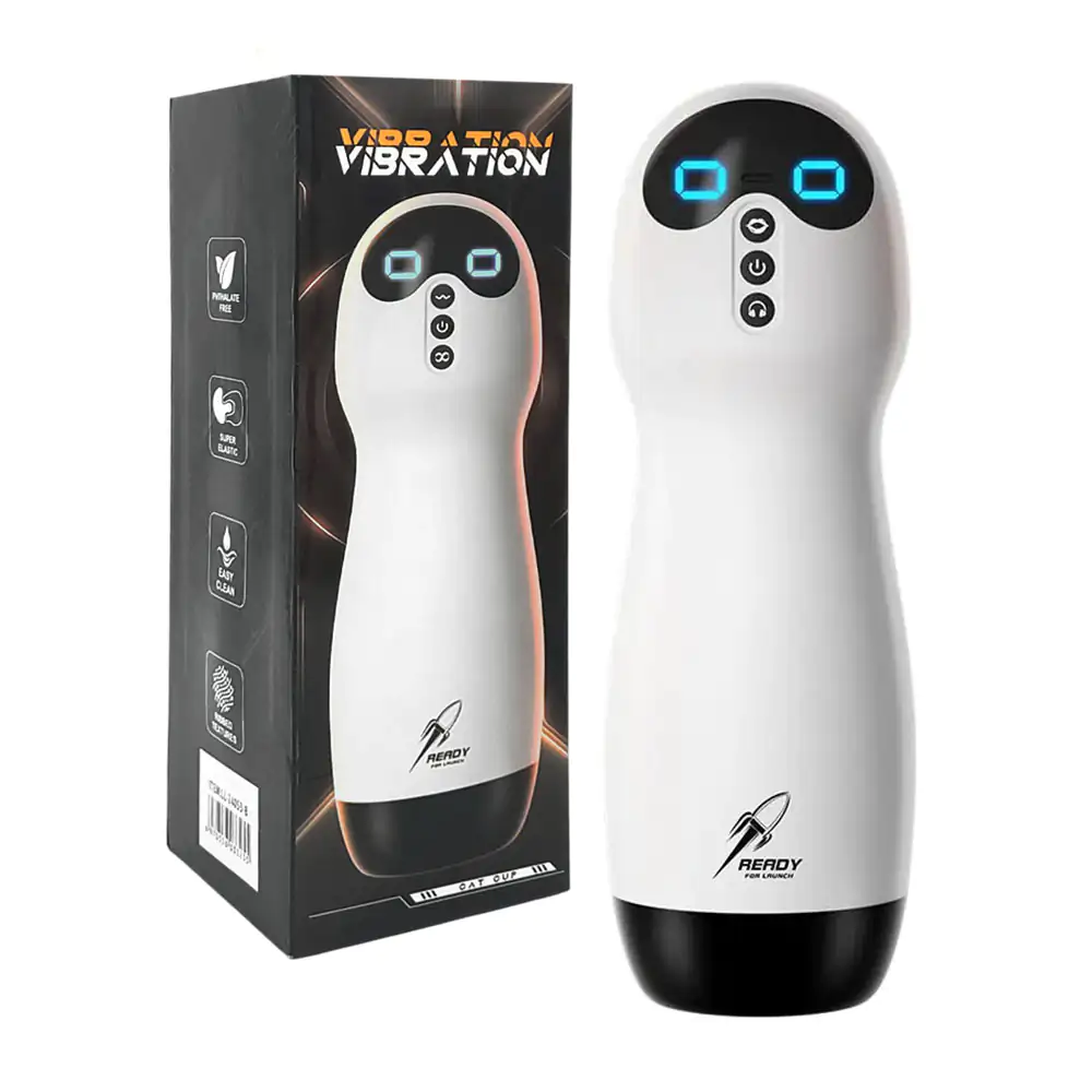 Consolador vibrador masculino cat cup con efecto realista múltiples v…