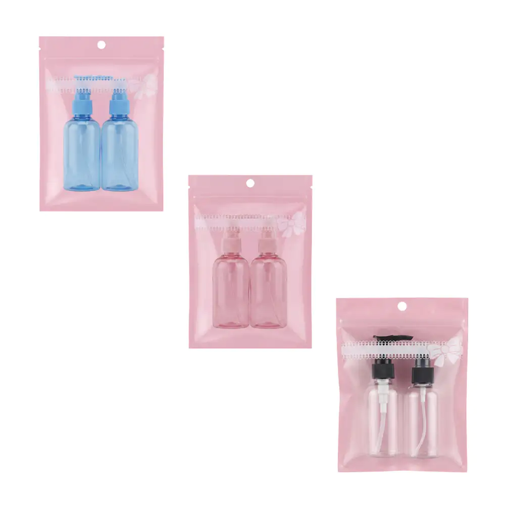 Paquete con 2 botellas para viaje, 1 aplicador + 1 spray, variedad de colores