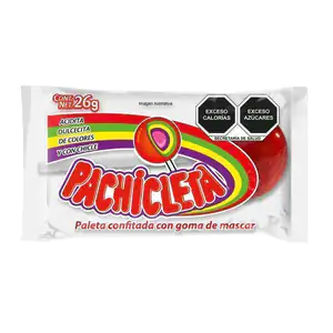 1pza paleta pachicleta confitada con goma de mascar, 26g / pachicleta