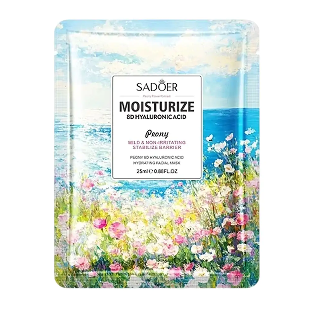 1pza Mascarilla facial relajante sadoer de 25ml con extracto de peonia