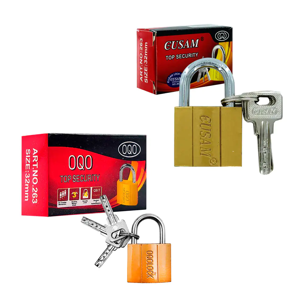 Candado eusam con juego de 3 llaves 32mm tl34854
