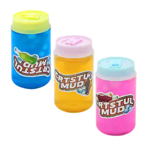 Bote en forma de lata con slime brilloso cubos tipo hielo, variedad d…