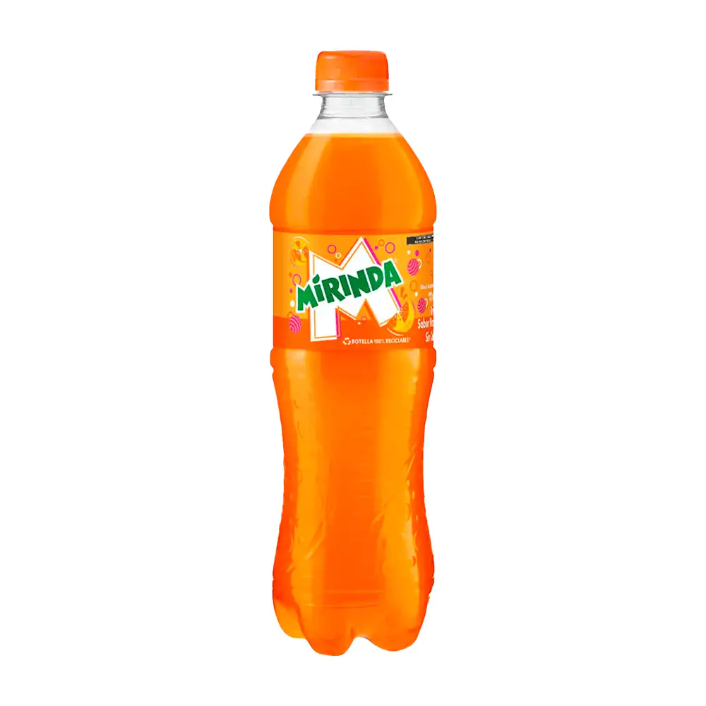 1pza refresco mirinda, soda sabor naranja, 600ml / 014912