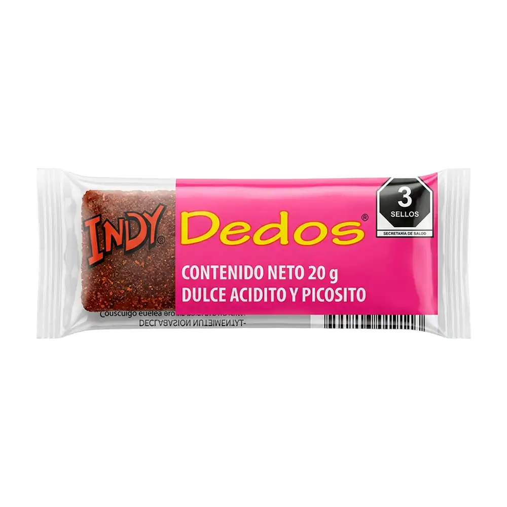 1pza Dulce acidito y picosito en forma de dedos, 20g