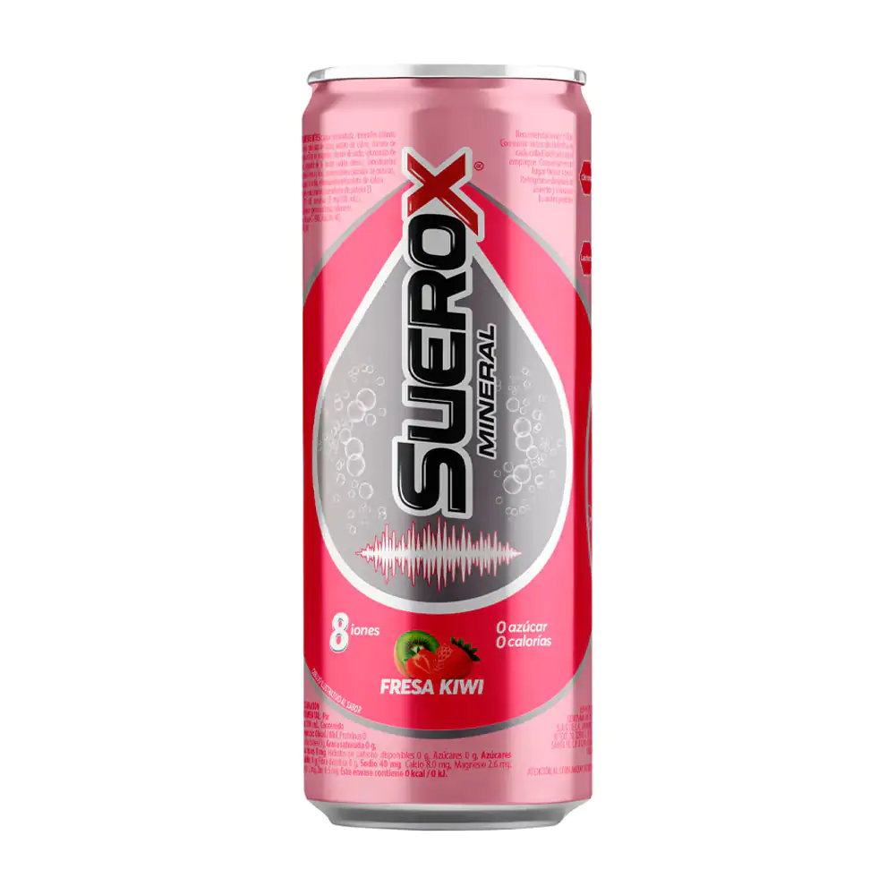 1pza Suerox mineral en lata sin azúcar ni calorías sabor fresa kiwi, 355ml