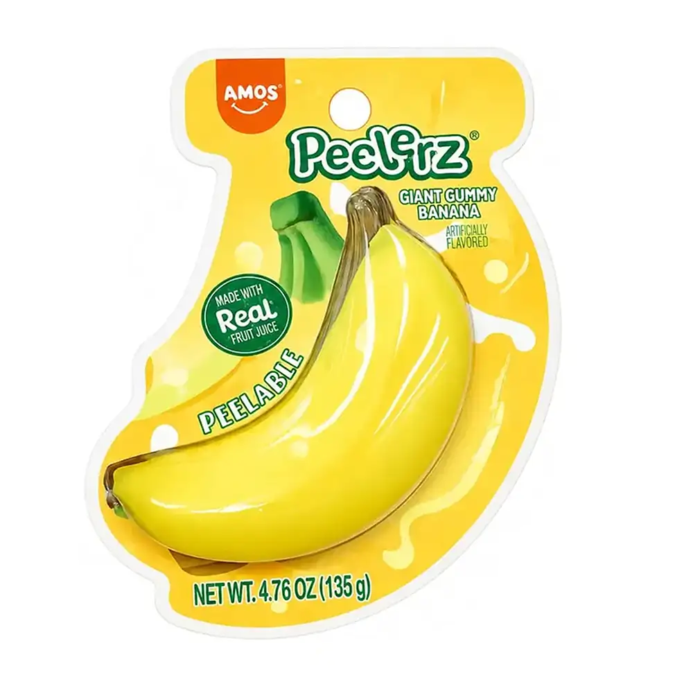 1pza gomita gigante peelerz pelable con forma y sabor plátano, 135g / 086435