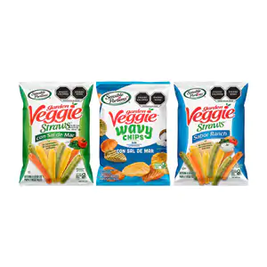1pza bolsa garden veggie straws o chips, botana a base de papas y veg…