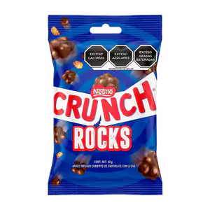 Paquete crunch rocks con arroz inflado y cubierta de chocolate con le…