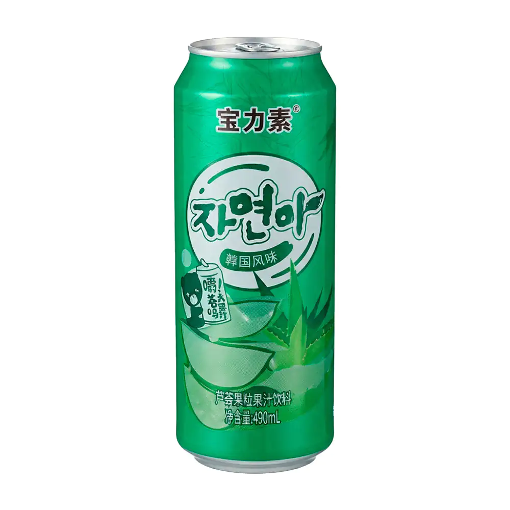 1pza lata kawaii, bebida sabor aloe vera con pulpa natural y trozos, 490ml / 121011