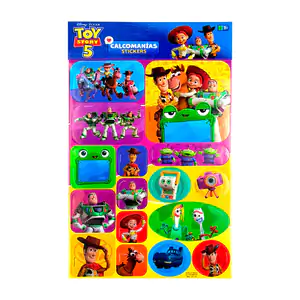 Blíster con 2 planillas de stickers escolares, estampado de toy story…