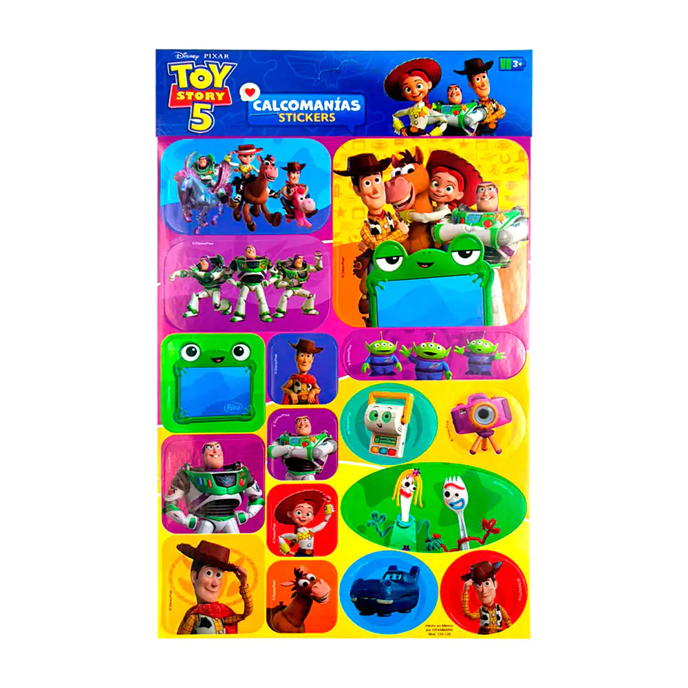 Blíster con 2 planillas de stickers escolares, estampado de toy story…