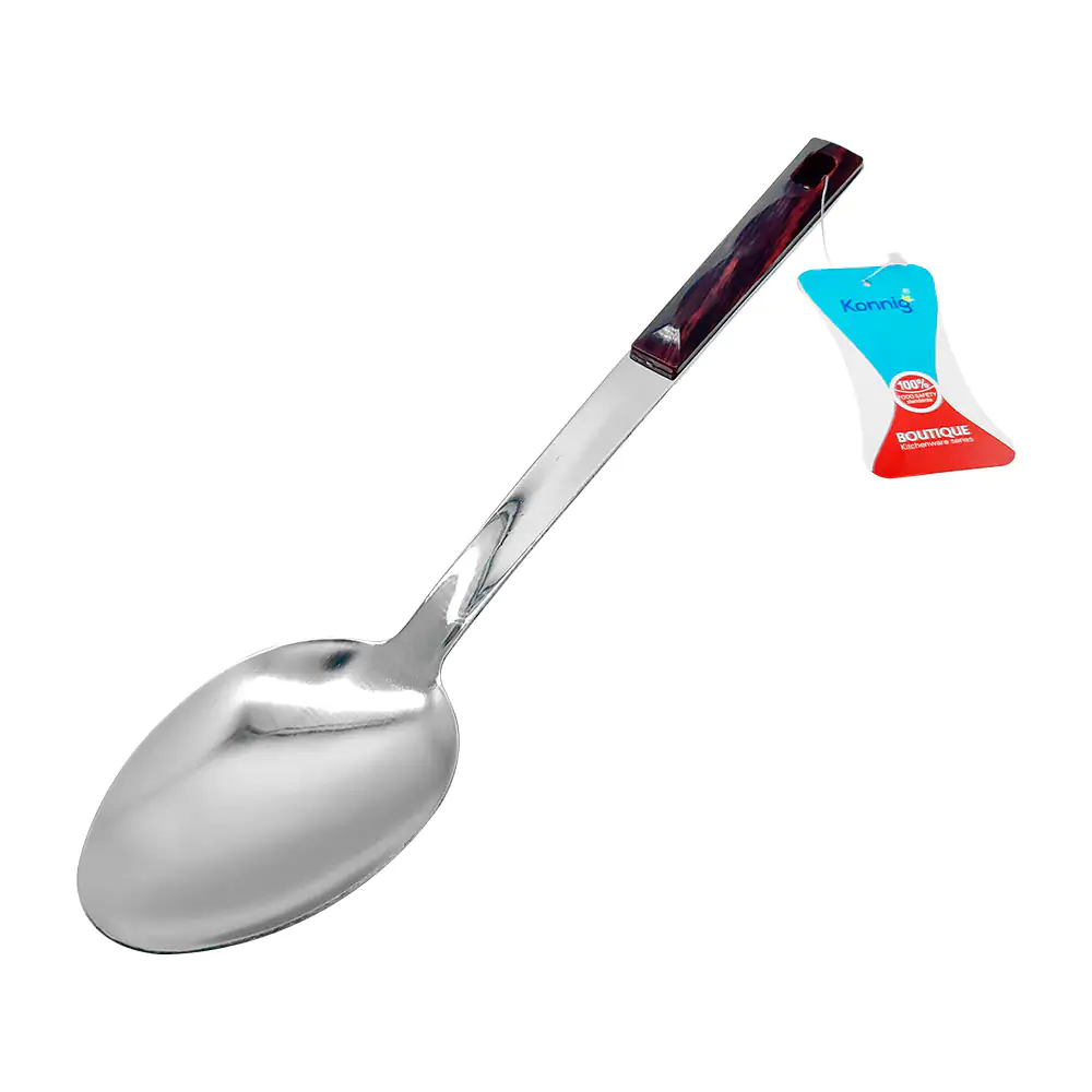 1pza Cuchara grande konning de acero inoxidable con mango de madera, 36cm 