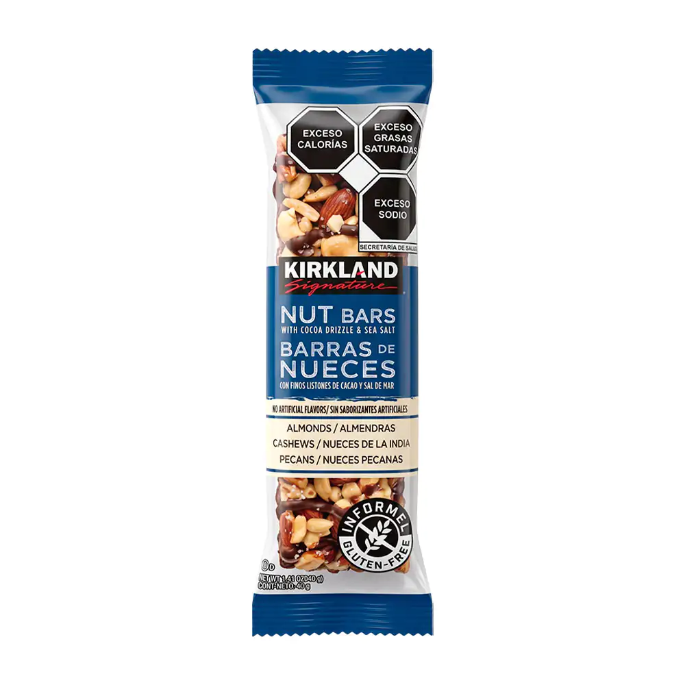 1paz Barra de nueces kirland signature con finos listones de cacao y sal de mar, 40g