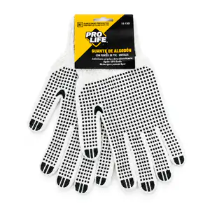 Guantes para trabajo prolife de algodón con puntos de pvc - antidesli…