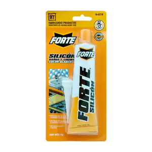 Blíster con tubo de silicón forte color blanco con antimoho para baño…