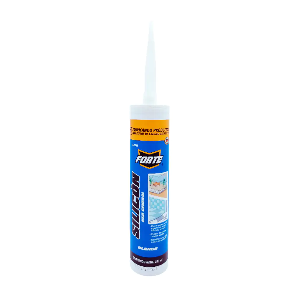 Tubo de silicón forte color blanco para uso general, 280ml