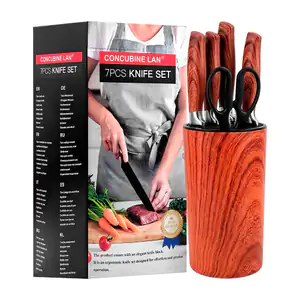 kit de 7pzas de cuchillos para cocina, hoja de acero inoxidable, mang…