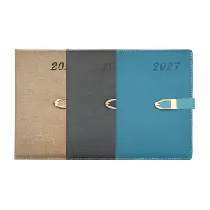 Agenda 2027, pasta dura textura acolchada, broche magnético, variedad…