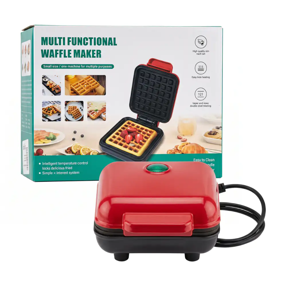 Máquina mini para hacer waffles, antiadherente, calentamiento uniform…